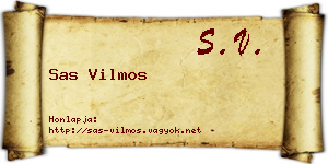 Sas Vilmos névjegykártya